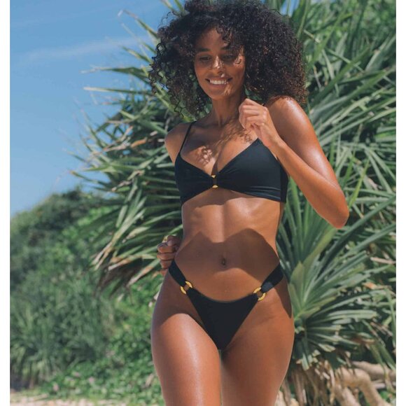 NEW Arun Cleo Black Bikini Top Size Large - Picture 2 of 6